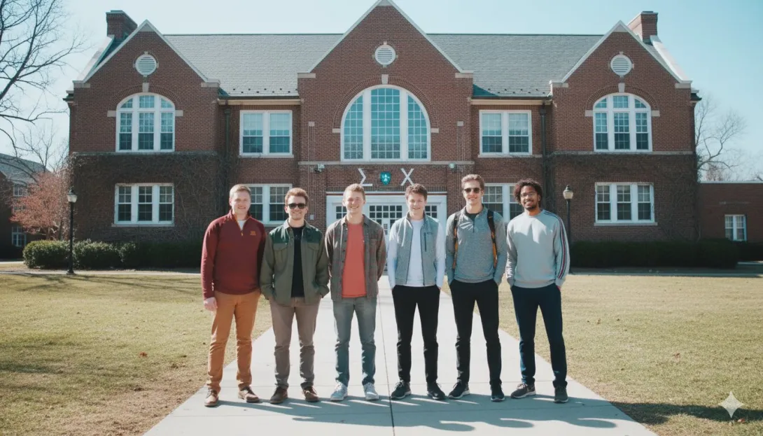 Students attending a fraternity event on campus.